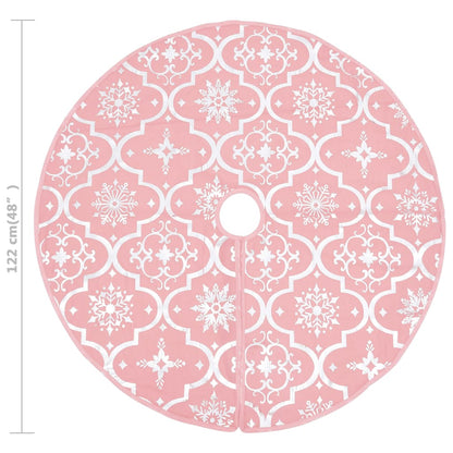 luksuriøs skjuler til juletræsfod med julesok 122 cm stof pink