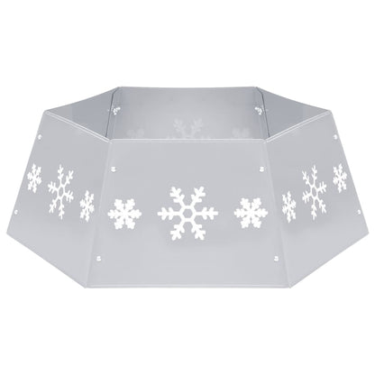 Abdeckung für Weihnachtsbaumsockel Ø68x25 cm silber und weiß