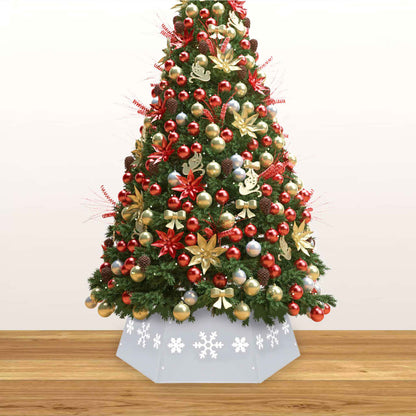 Abdeckung für Weihnachtsbaumsockel Ø68x25 cm silber und weiß