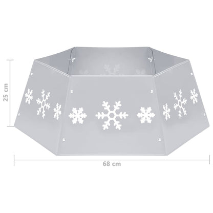 Abdeckung für Weihnachtsbaumsockel Ø68x25 cm silber und weiß