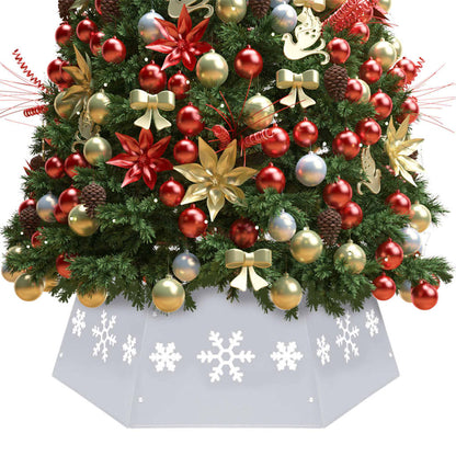 Abdeckung für Weihnachtsbaumsockel Ø68x25 cm silber und weiß