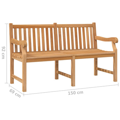 havebænk 150 cm massivt teaktræ