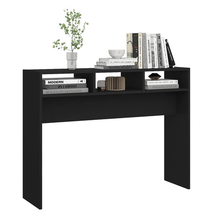 konsolbord 105x30x80 cm konstrueret træ sort