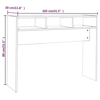 konsolbord 105x30x80 cm konstrueret træ sort