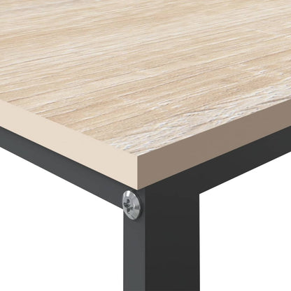 computerbord 110x60x73 cm spånplade sort og egetræ