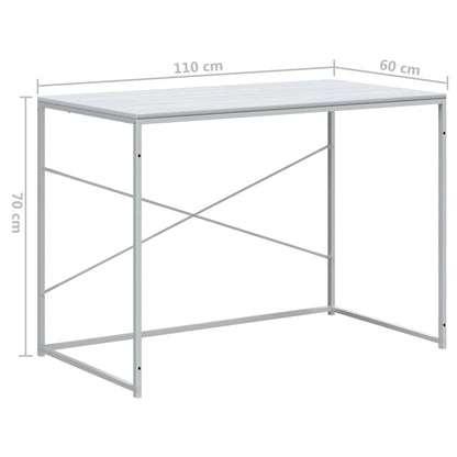 computerbord 110x60x70 cm konstrueret træ hvid