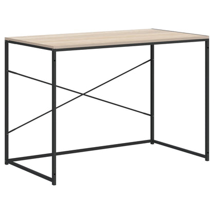 computerbord 110x60x70 cm konstrueret træ sort og egetræsfarvet