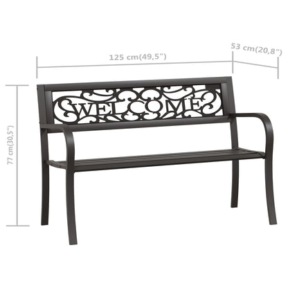 havebænk 125 cm stål sort