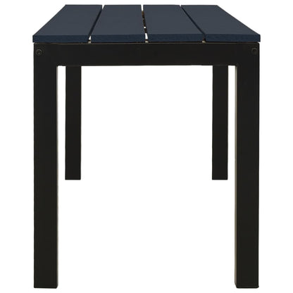 havebænk 110 cm stål og WPC sort