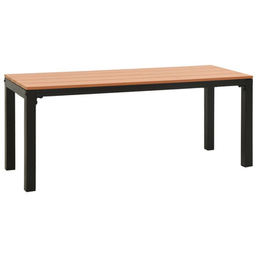 havebænk 110 cm stål og WPC brun og sort