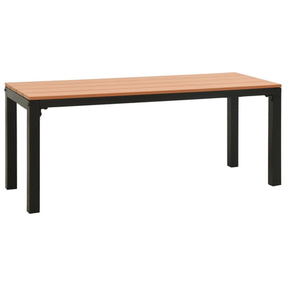 havebænk 110 cm stål og WPC brun og sort