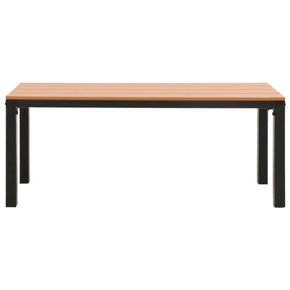 havebænk 110 cm stål og WPC brun og sort