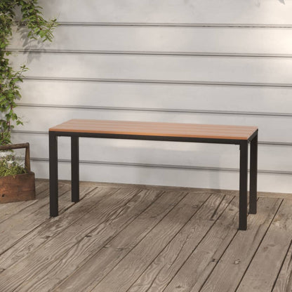 havebænk 110 cm stål og WPC brun og sort