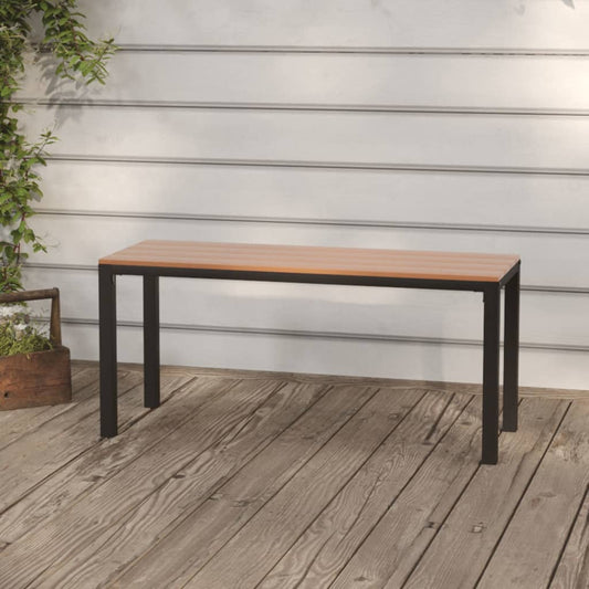 havebænk 110 cm stål og WPC brun og sort