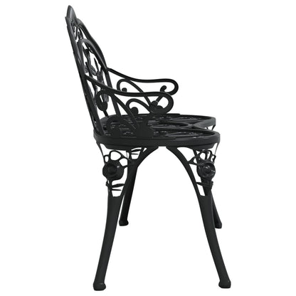 havebænk 100 cm støbt aluminium sort