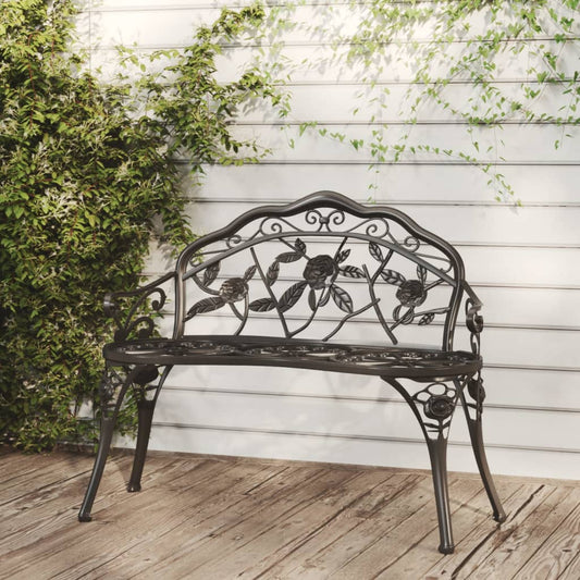 havebænk 100 cm støbt aluminium sort