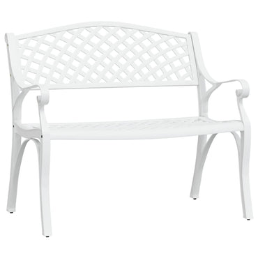 havebænk 102 cm støbt aluminium hvid