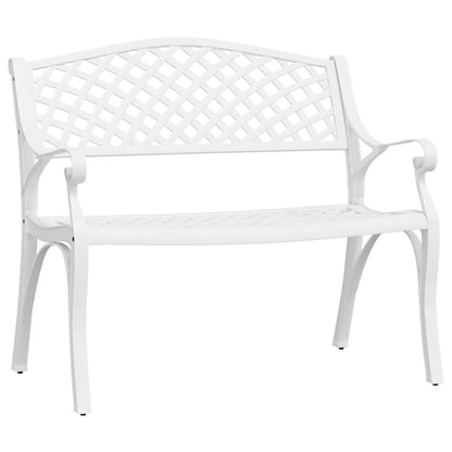 havebænk 102 cm støbt aluminium hvid