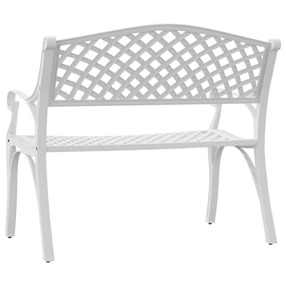 havebænk 102 cm støbt aluminium hvid