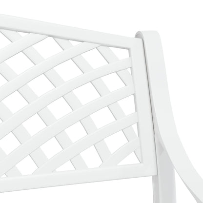havebænk 102 cm støbt aluminium hvid