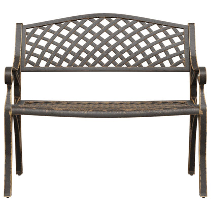 havebænk 102 cm støbt aluminium bronzefarvet