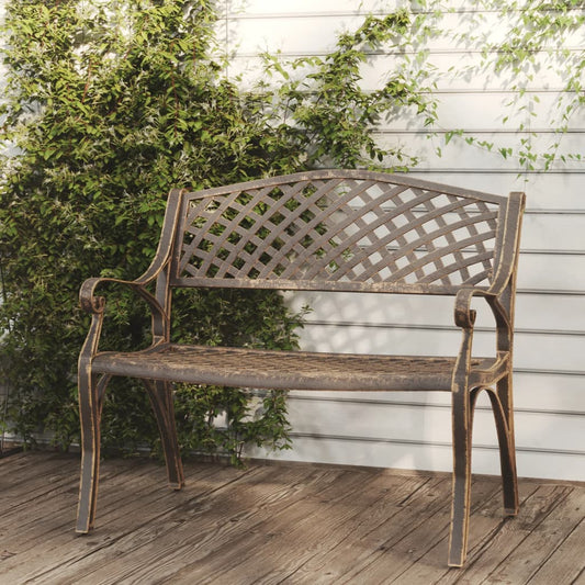 havebænk 102 cm støbt aluminium bronzefarvet