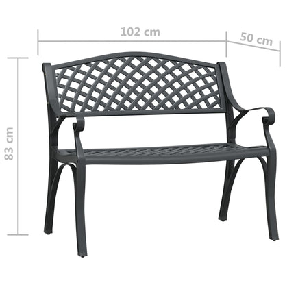 havebænk 102 cm støbt aluminium sort
