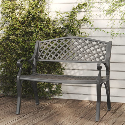 havebænk 102 cm støbt aluminium sort