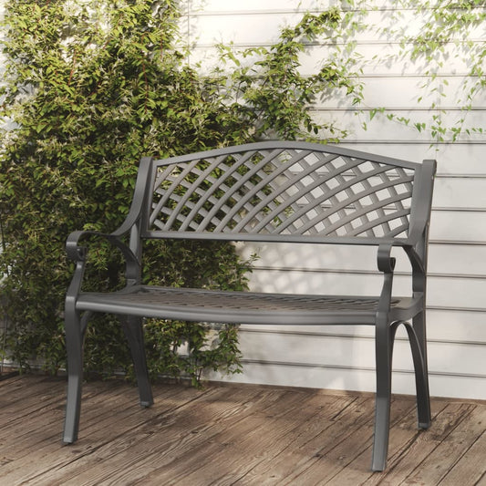 havebænk 102 cm støbt aluminium sort