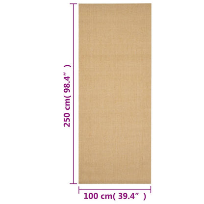 gulvtæppe 100x250 cm naturlig sisal