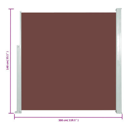 sammenrullelig sidemarkise til terrassen 140x300 cm brun