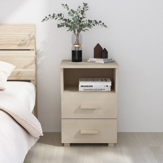 sengeskab HAMAR 2 stk. 40x35x44,5 cm fyrretræ honningfarvet