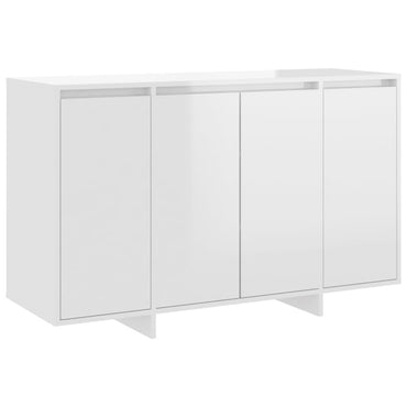 skænk 120x41x75 cm konstrueret træ hvid højglans