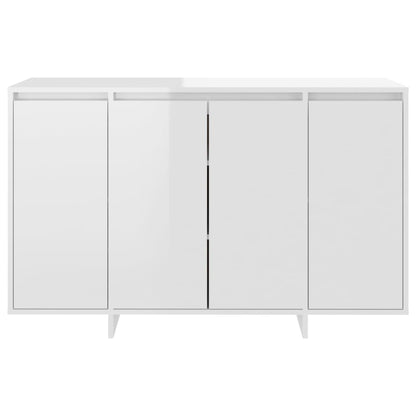 skænk 120x41x75 cm konstrueret træ hvid højglans