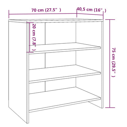 skænk 70x40,5x75 cm konstrueret træ betongrå