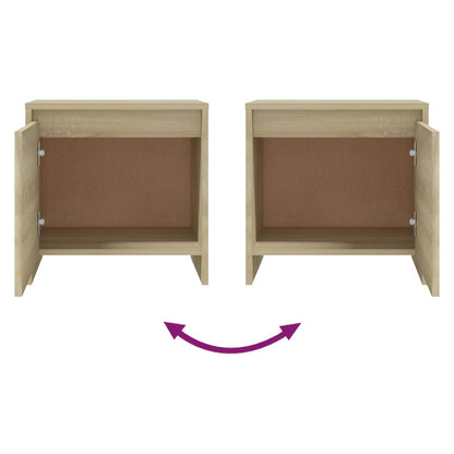 sengebord 45x34x44,5 cm konstrueret træ sonoma-eg