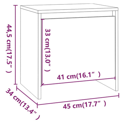 sengebord 45x34x44,5 cm konstrueret træ sonoma-eg