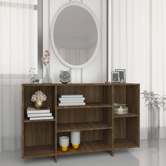 skænk 120x30x75 cm konstrueret træ brun egetræsfarve