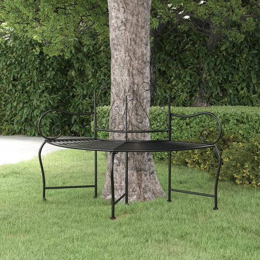 bænk til træ 150 cm stål sort