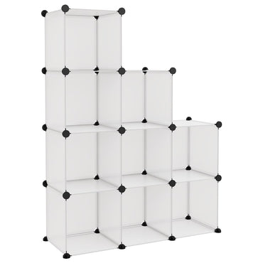 kubeformede opbevaringskasser 9 stk. PP transparent