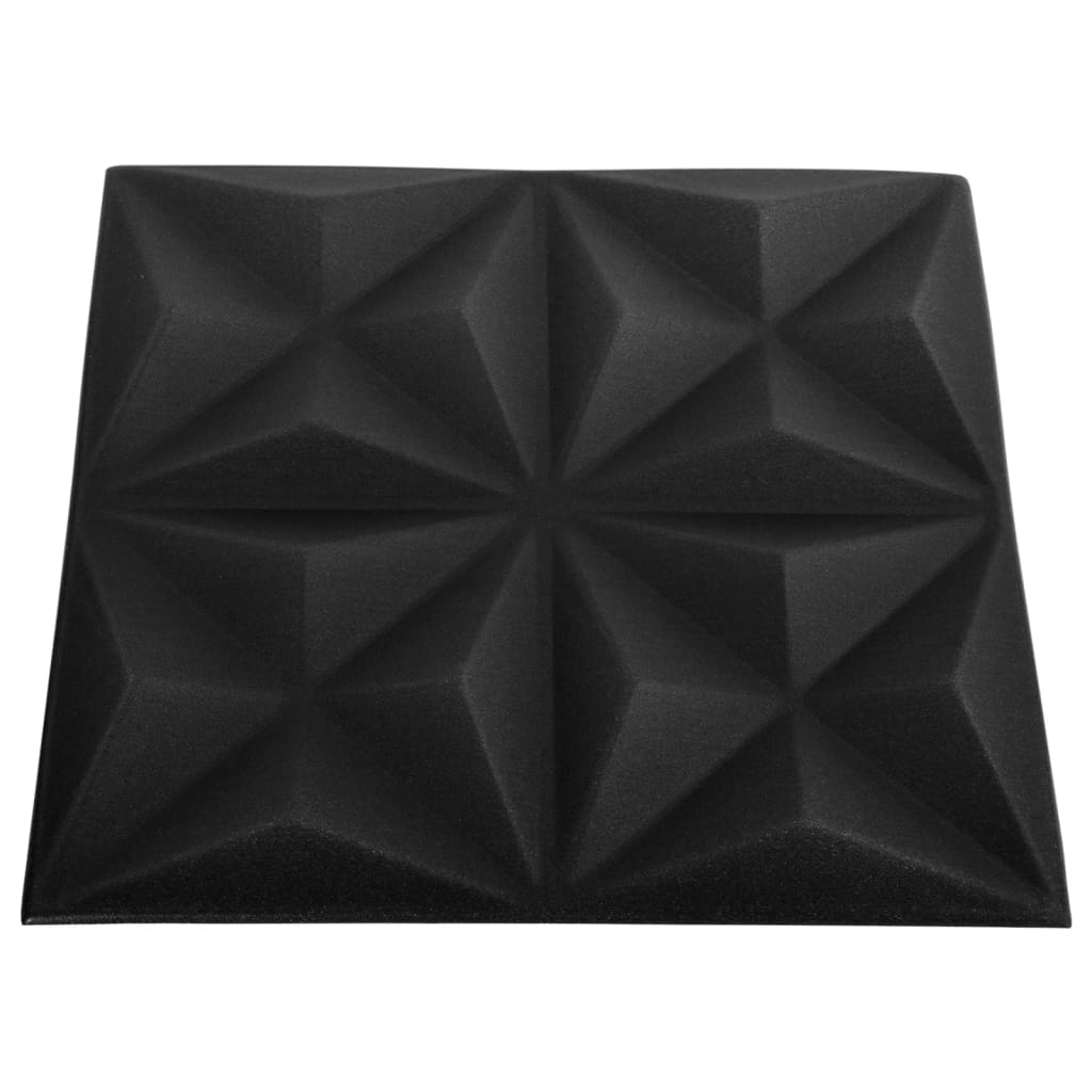 3D-vægpaneler 24 stk. 50x50 cm 6 m² origami sort