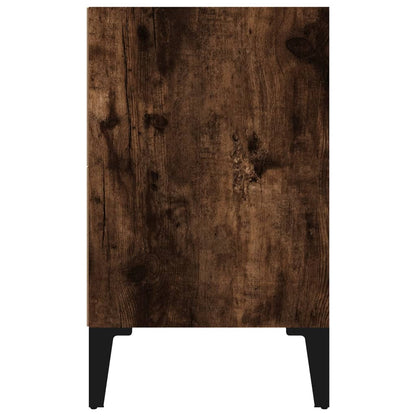 sengebord med metalben 40x30x50 cm røget egetræsfarve