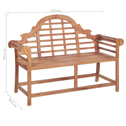 havebænk 127x58,5x92,5 cm massivt teaktræ