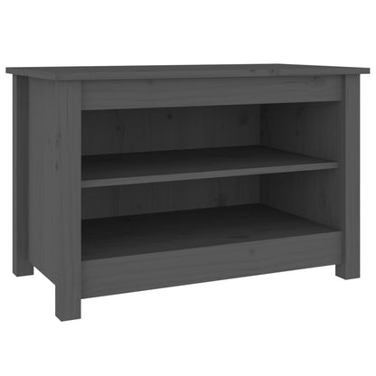skobænk 70x38x45,5 cm massivt fyrretræ grå