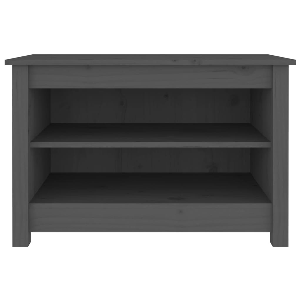 skobænk 70x38x45,5 cm massivt fyrretræ grå