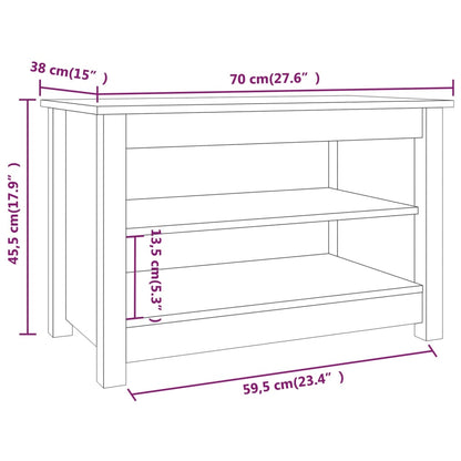 skobænk 70x38x45,5 cm massivt fyrretræ grå