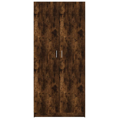 klædeskab 80x52x180 cm konstrueret træ røget egetræsfarve