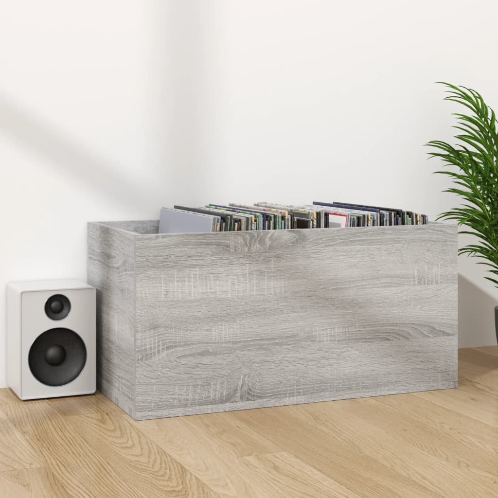 lp-reol 71x34x36 cm konstrueret træ grå sonoma-eg