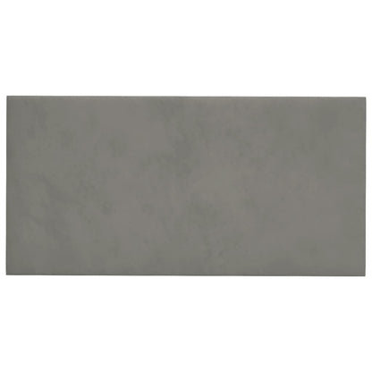 vægpaneler 12 stk. 30x15 cm 0,54 m² fløjl lysegrå
