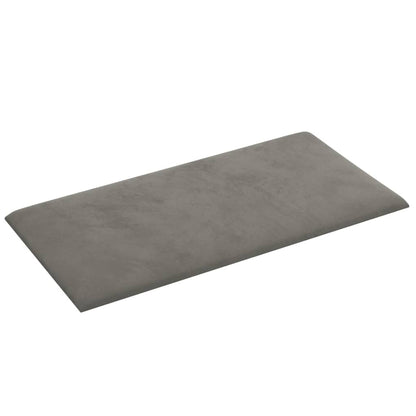 vægpaneler 12 stk. 30x15 cm 0,54 m² fløjl lysegrå